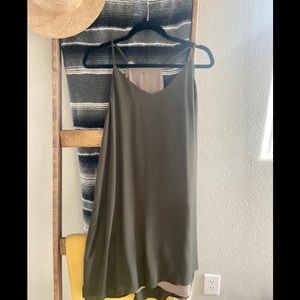 Reversible chiffon dress green/tan XL